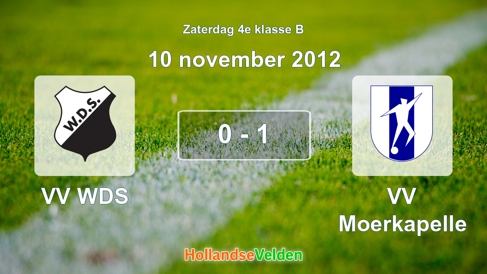 Gespeelde wedstrijd: VV WDS - VV Moerkapelle 0 - 1 (10 november 2012)