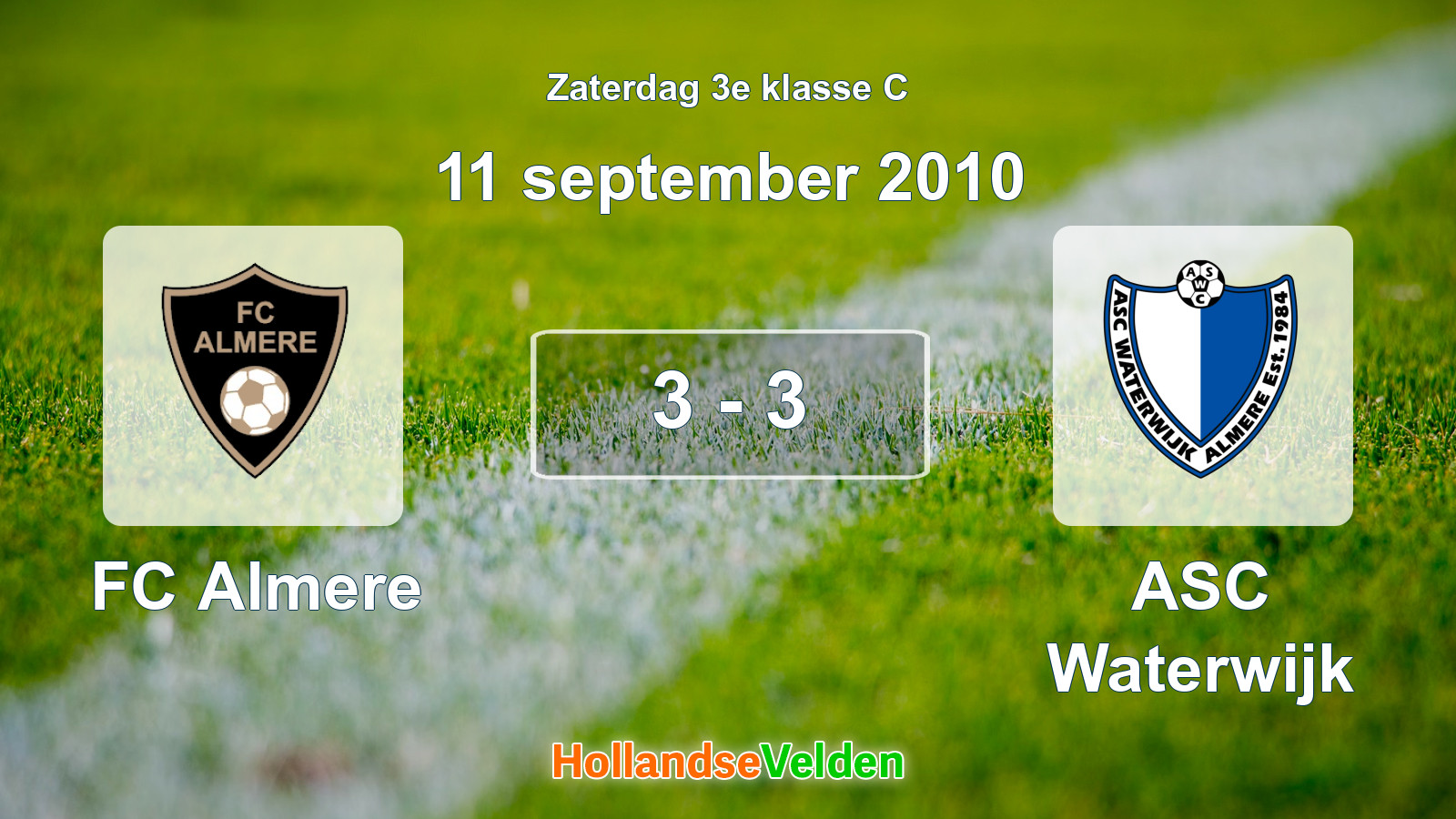Gespeelde wedstrijd: FC Almere - ASC Waterwijk 3 - 3 (11 september 2010)