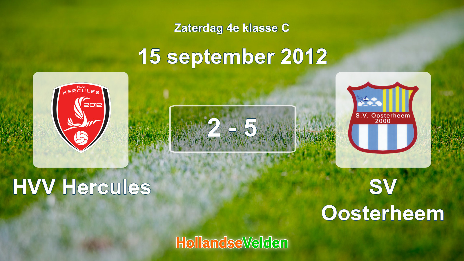 Gespeelde wedstrijd: HVV Hercules - SV Oosterheem 2 - 5 (15 september 2012)