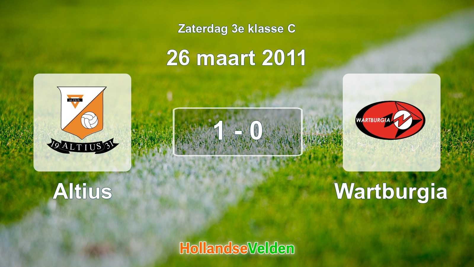 Gespeelde wedstrijd: Altius - Wartburgia 1 - 0 (26 maart 2011)