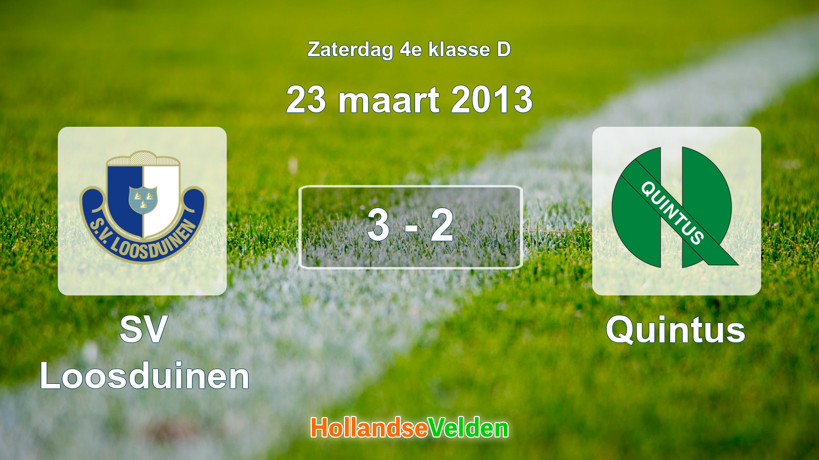 Gespeelde wedstrijd: SV Loosduinen - Quintus 3 - 2 (23 maart 2013)
