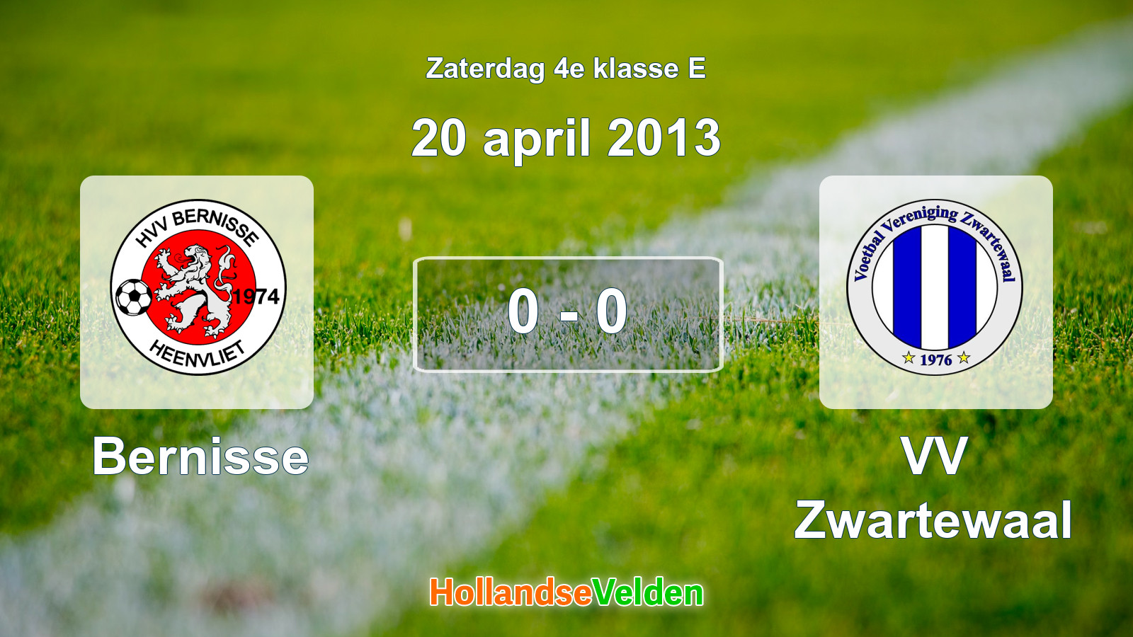 Gespeelde wedstrijd: Bernisse - VV Zwartewaal 0 - 0 (20 april 2013)
