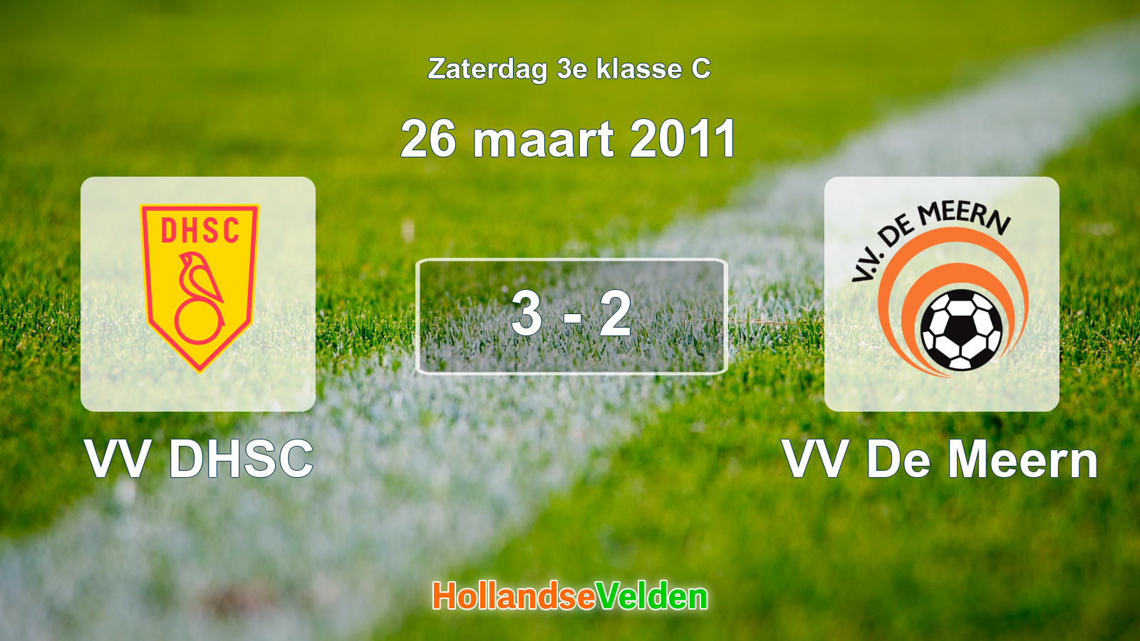 Gespeelde wedstrijd: VV DHSC - VV De Meern 3 - 2 (26 maart 2011)