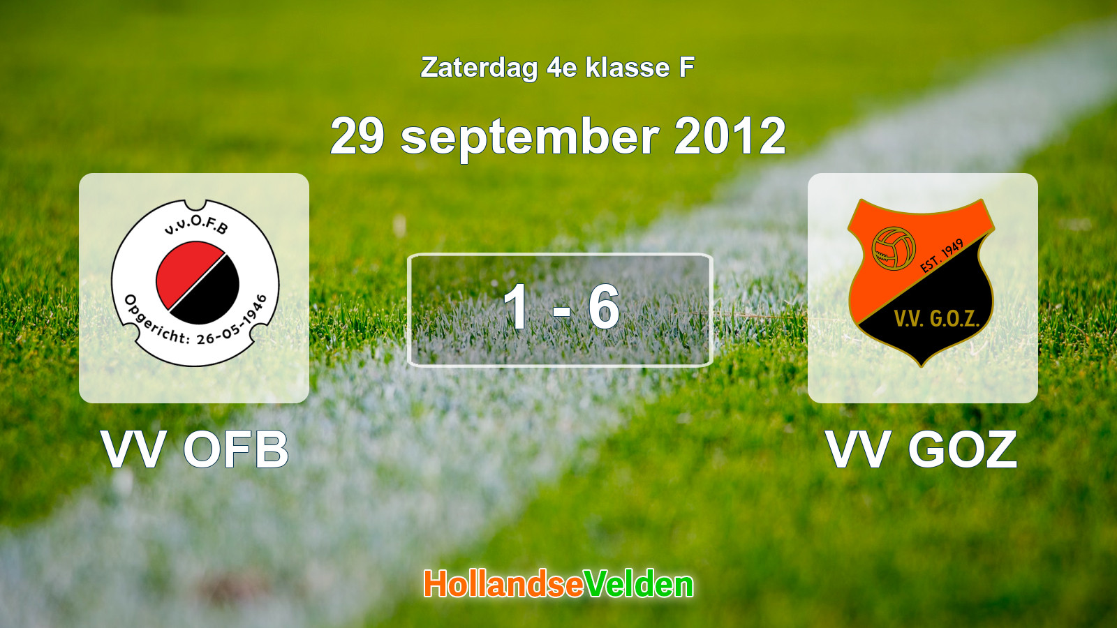Gespeelde wedstrijd: VV OFB - VV GOZ 1 - 6 (29 september 2012)