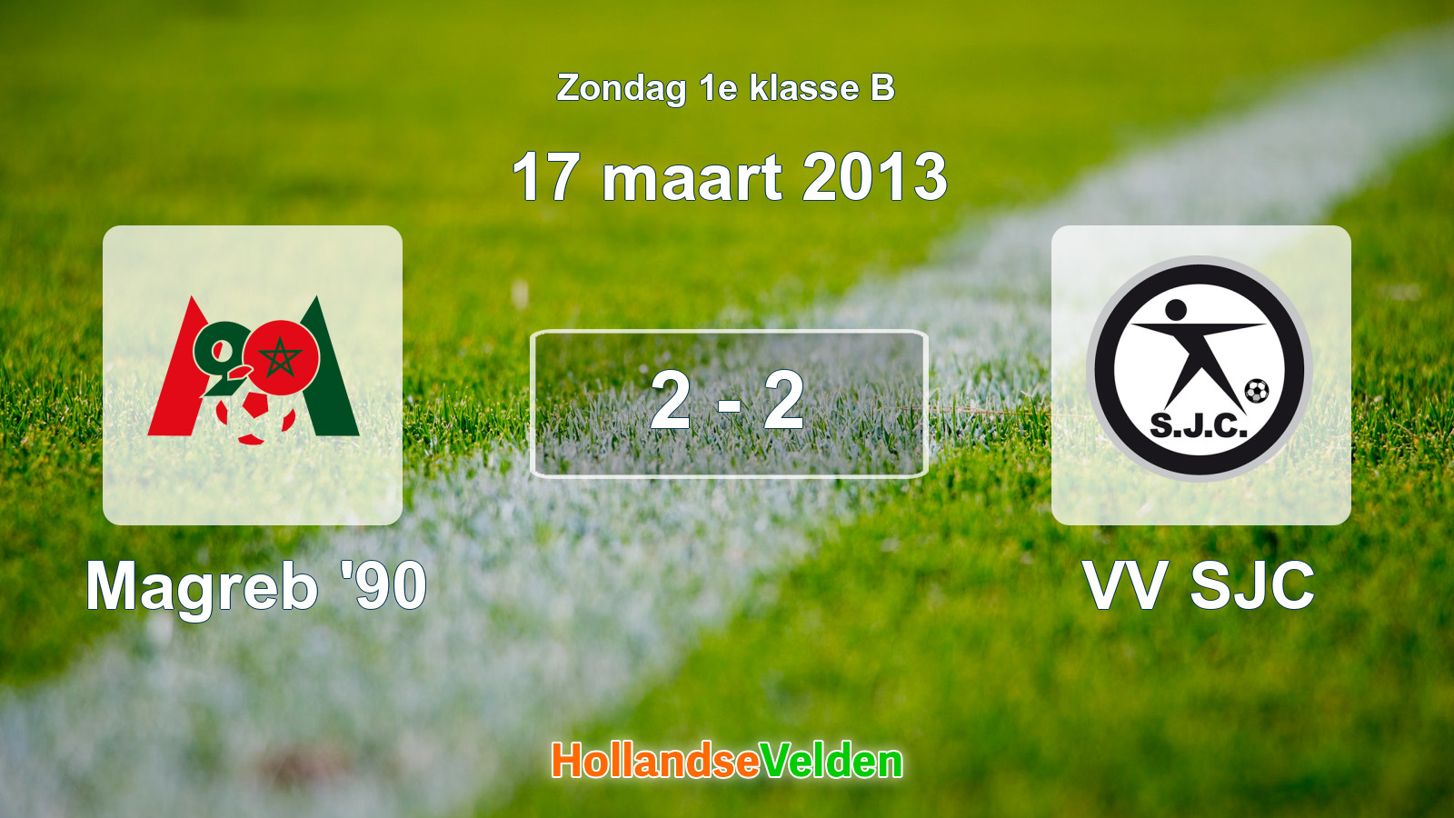 Gespeelde wedstrijd: Magreb '90 - VV SJC 2 - 2 (17 maart 2013)