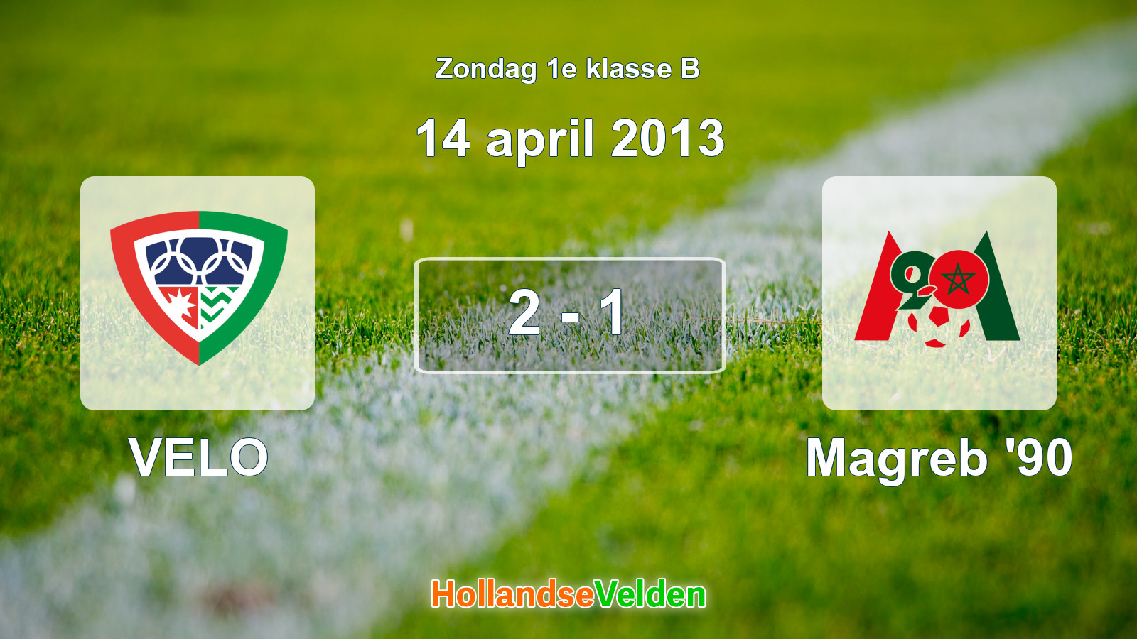 Gespeelde wedstrijd: VELO - Magreb '90 2 - 1 (14 april 2013)