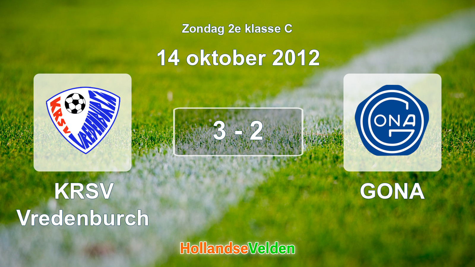 Gespeelde wedstrijd: KRSV Vredenburch - GONA 3 - 2 (14 oktober 2012)