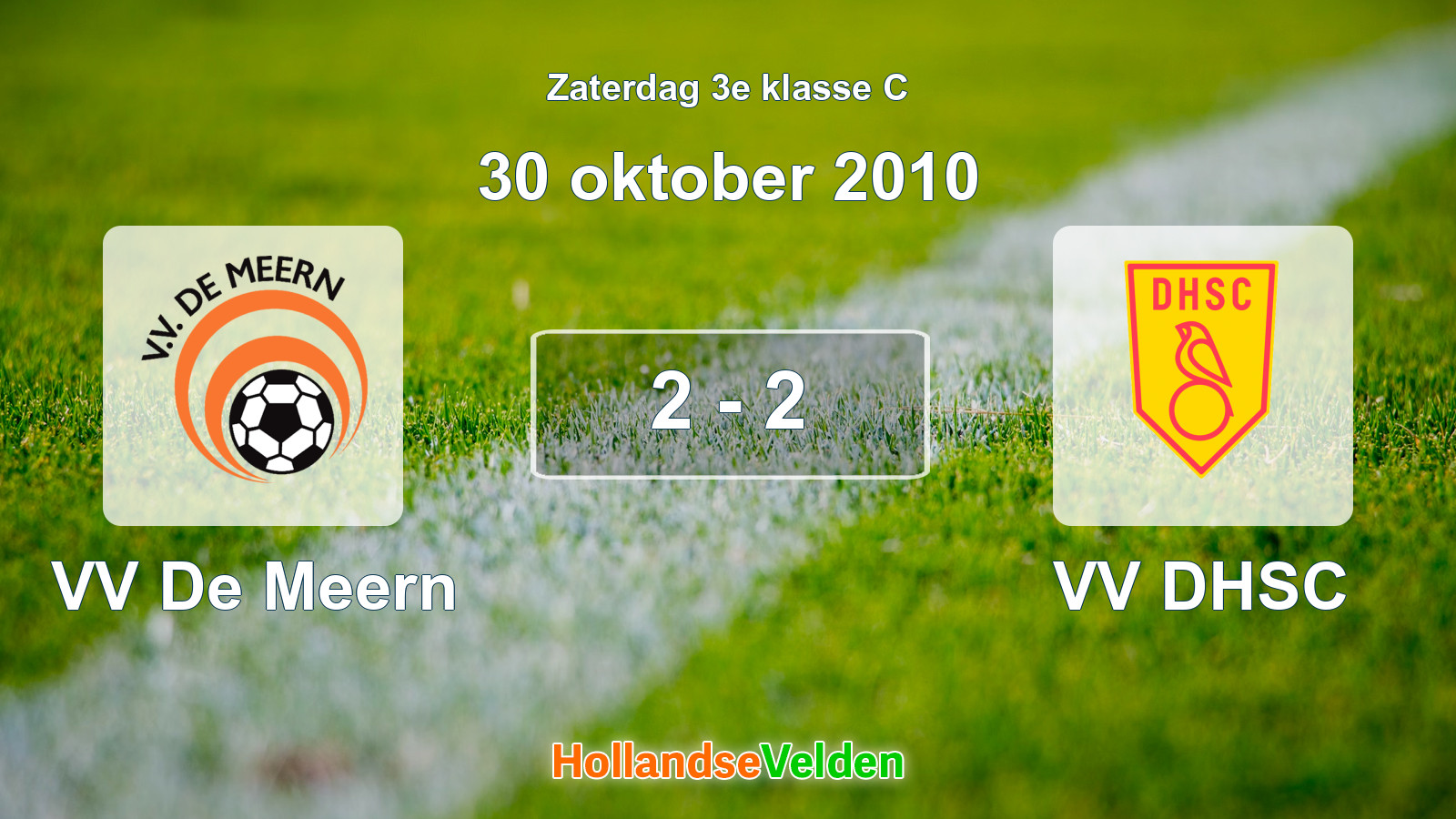 Gespeelde wedstrijd: VV De Meern - VV DHSC 2 - 2 (30 oktober 2010)