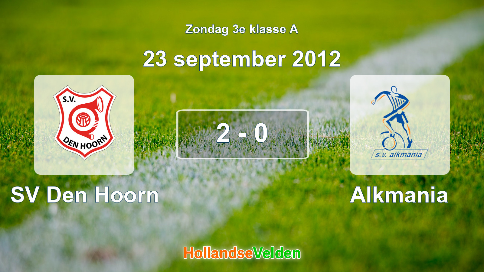 Gespeelde wedstrijd: SV Den Hoorn - Alkmania 2 - 0 (23 september 2012)