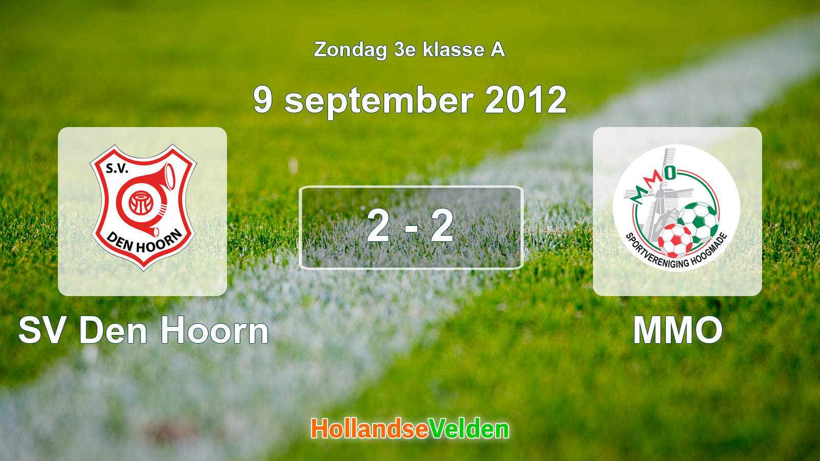 Gespeelde wedstrijd: SV Den Hoorn - MMO 2 - 2 (9 september 2012)