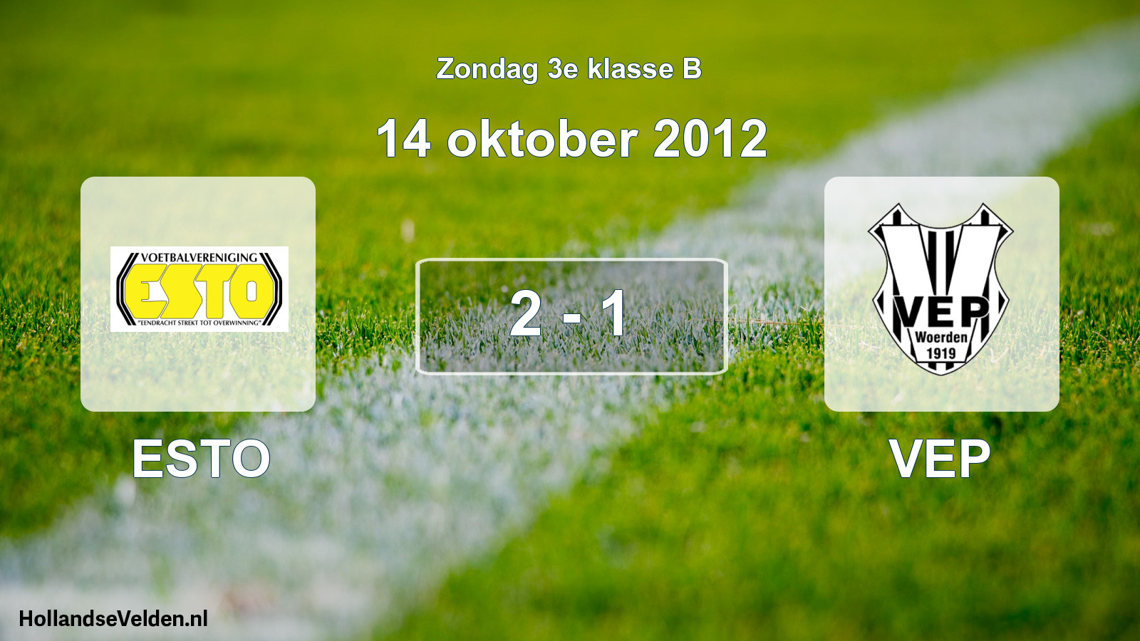 Gespeelde wedstrijd: ESTO - VEP 2 - 1 (14 oktober 2012)