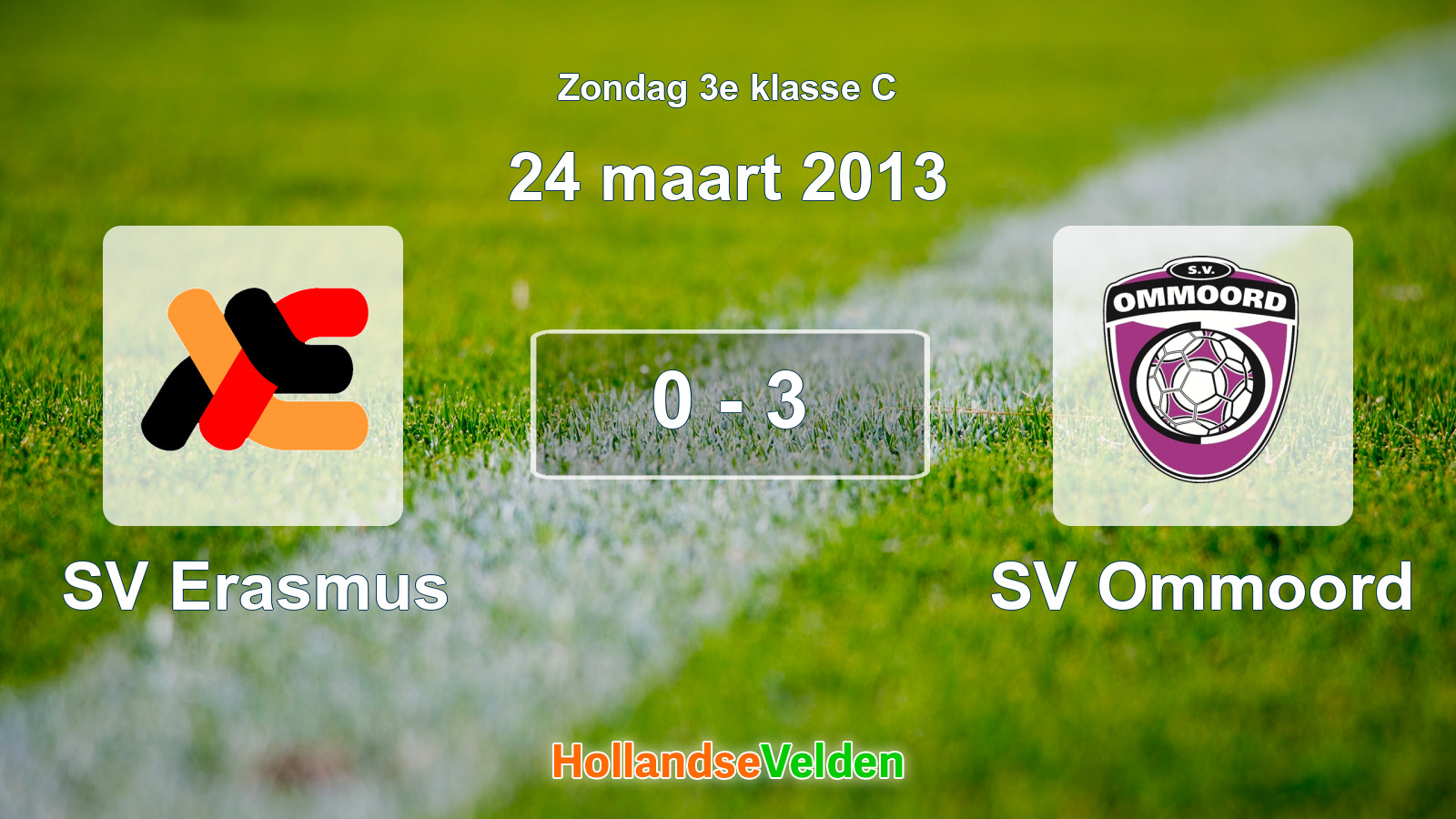 Gespeelde wedstrijd: SV Erasmus - SV Ommoord 0 - 3 (24 maart 2013)