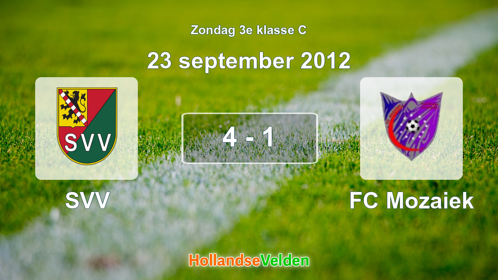 Gespeelde wedstrijd: SVV - FC Mozaiek 4 - 1 (23 september 2012)