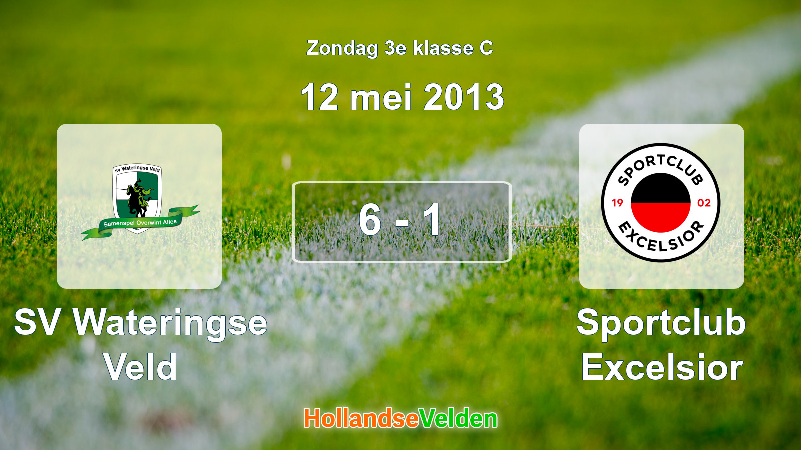 Gespeelde wedstrijd: SV Wateringse Veld - Sportclub Excelsior 6 - 1 (12 mei 2013)