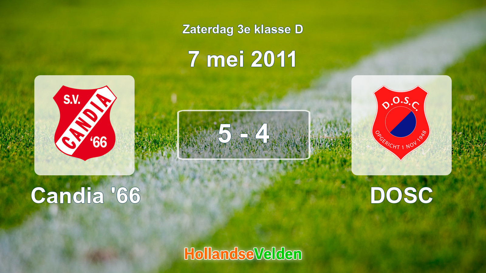Gespeelde wedstrijd: Candia '66 - DOSC 5 - 4 (7 mei 2011)