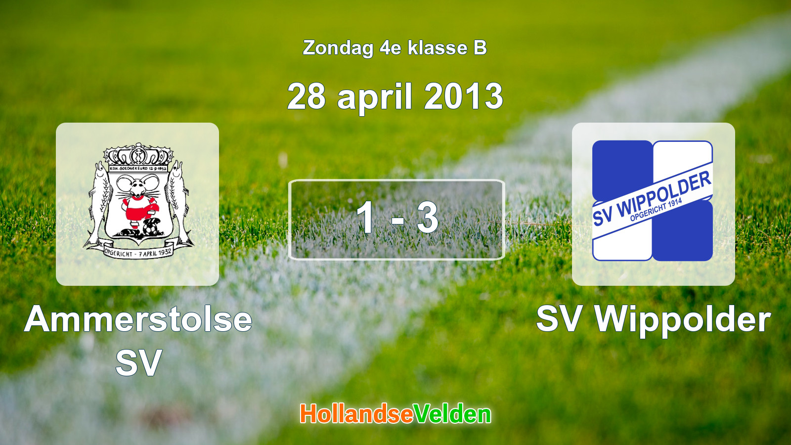 Gespeelde wedstrijd: Ammerstolse SV - SV Wippolder 1 - 3 (28 april 2013)