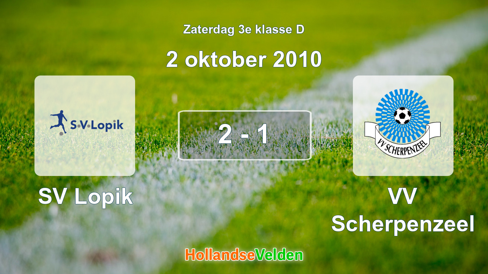 Gespeelde wedstrijd: SV Lopik - VV Scherpenzeel 2 - 1 (2 oktober 2010)