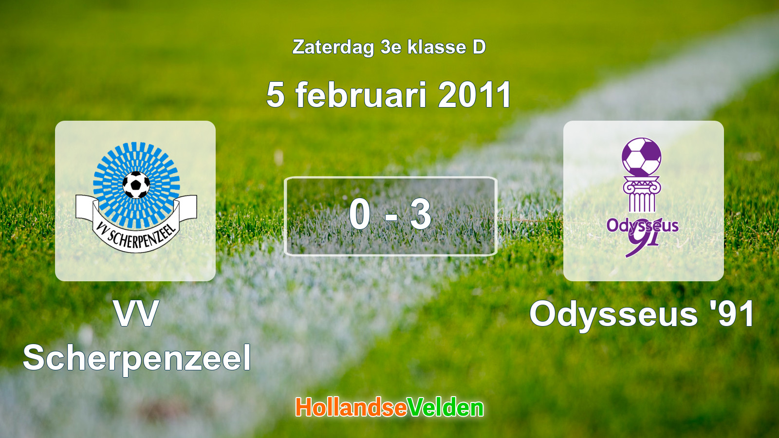Gespeelde wedstrijd: VV Scherpenzeel - Odysseus '91 0 - 3 (5 februari 2011)