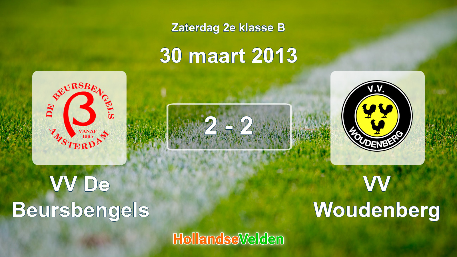Gespeelde wedstrijd: VV De Beursbengels - VV Woudenberg 2 - 2 (30 maart 2013)