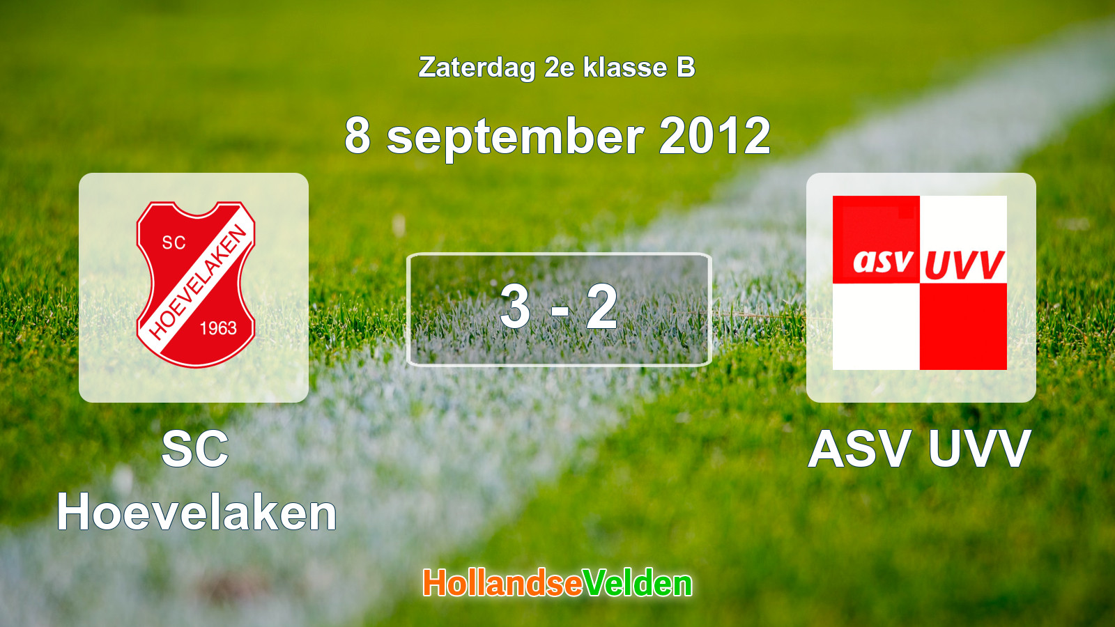 Gespeelde wedstrijd: SC Hoevelaken - ASV UVV 3 - 2 (8 september 2012)