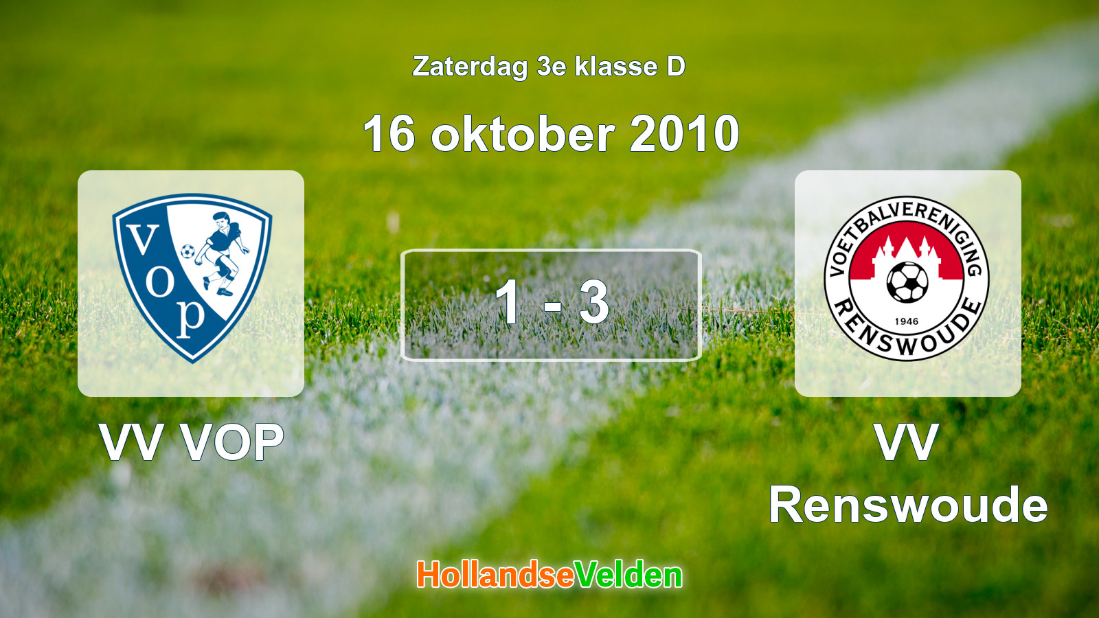 Gespeelde wedstrijd: VV VOP - VV Renswoude 1 - 3 (16 oktober 2010)