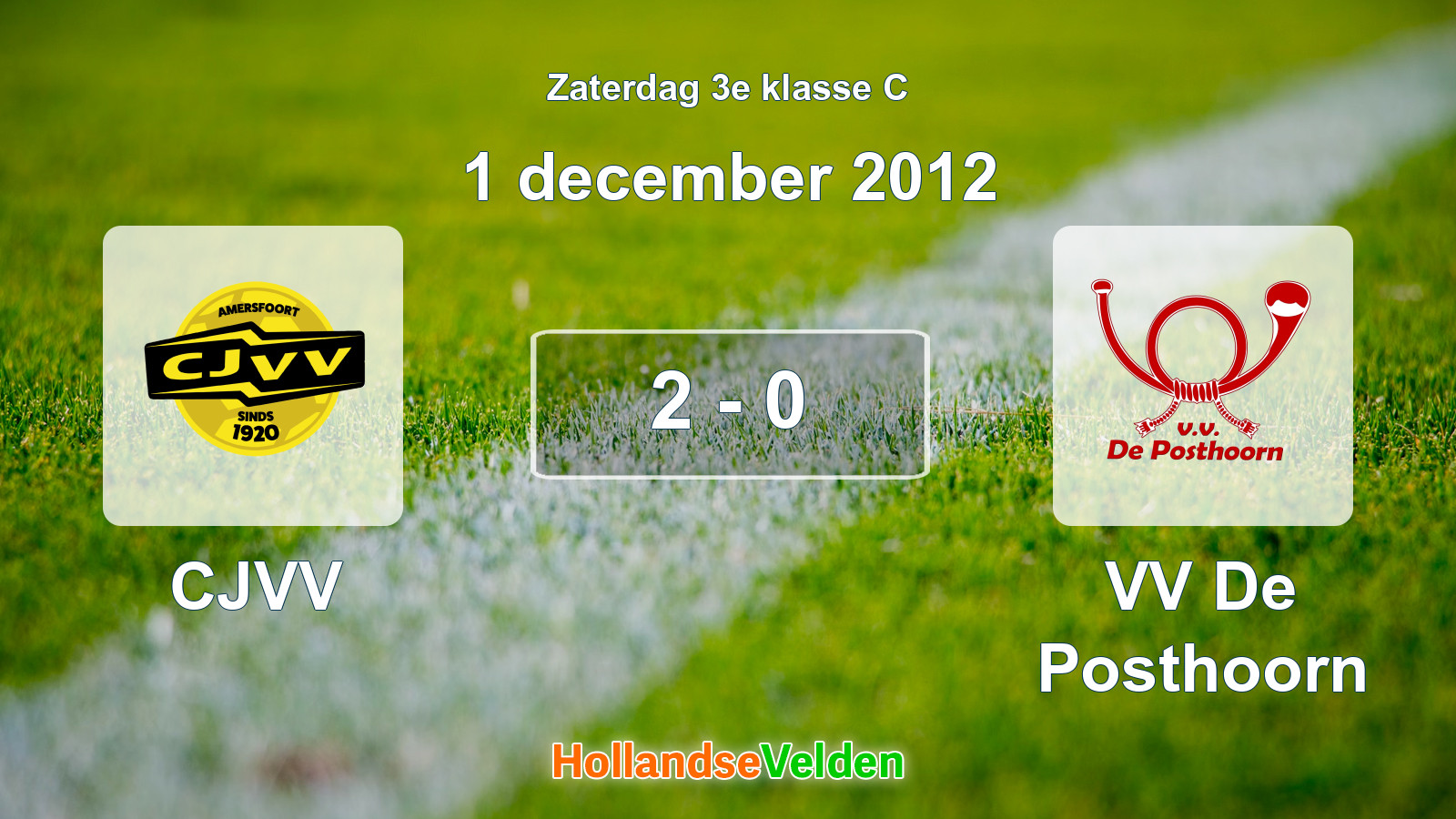Gespeelde wedstrijd: CJVV - VV De Posthoorn 2 - 0 (1 december 2012)