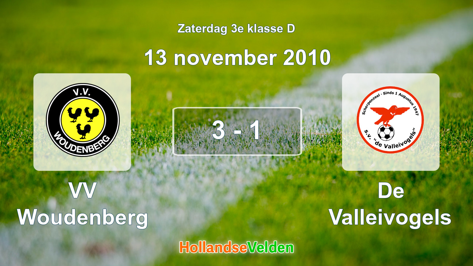 Gespeelde wedstrijd: VV Woudenberg - De Valleivogels 3 - 1 (13 november 2010)