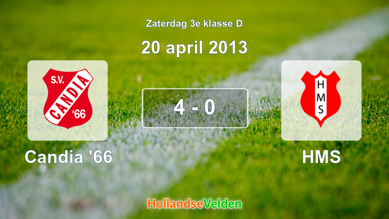Gespeelde wedstrijd: Candia '66 - HMS 4 - 0 (20 april 2013)