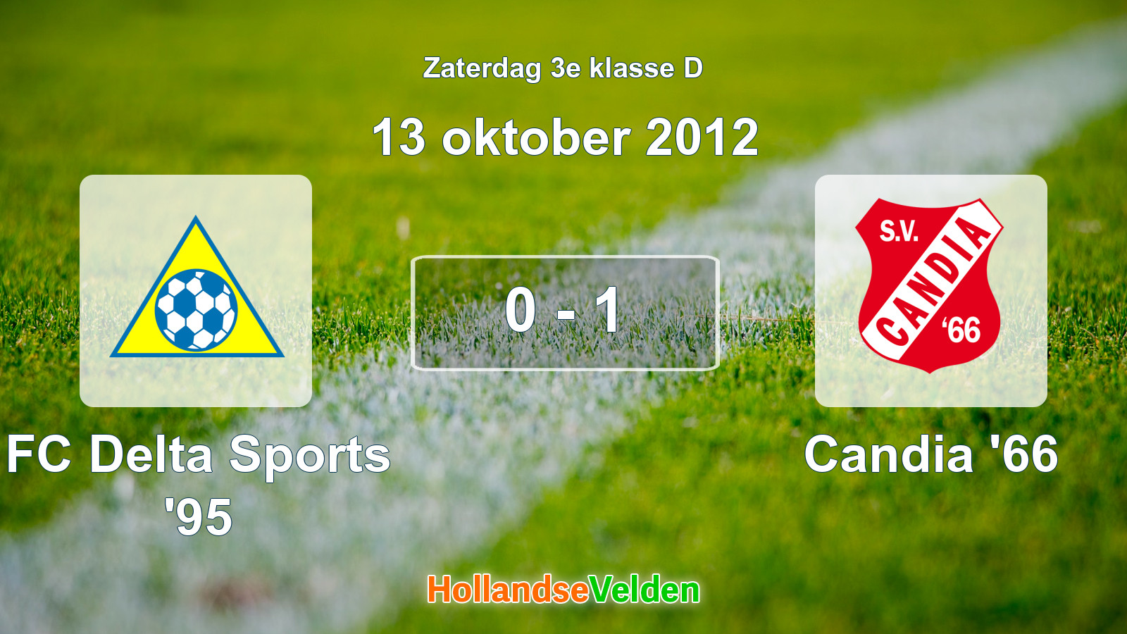 Gespeelde wedstrijd: FC Delta Sports '95 - Candia '66 0 - 1 (13 oktober 2012)