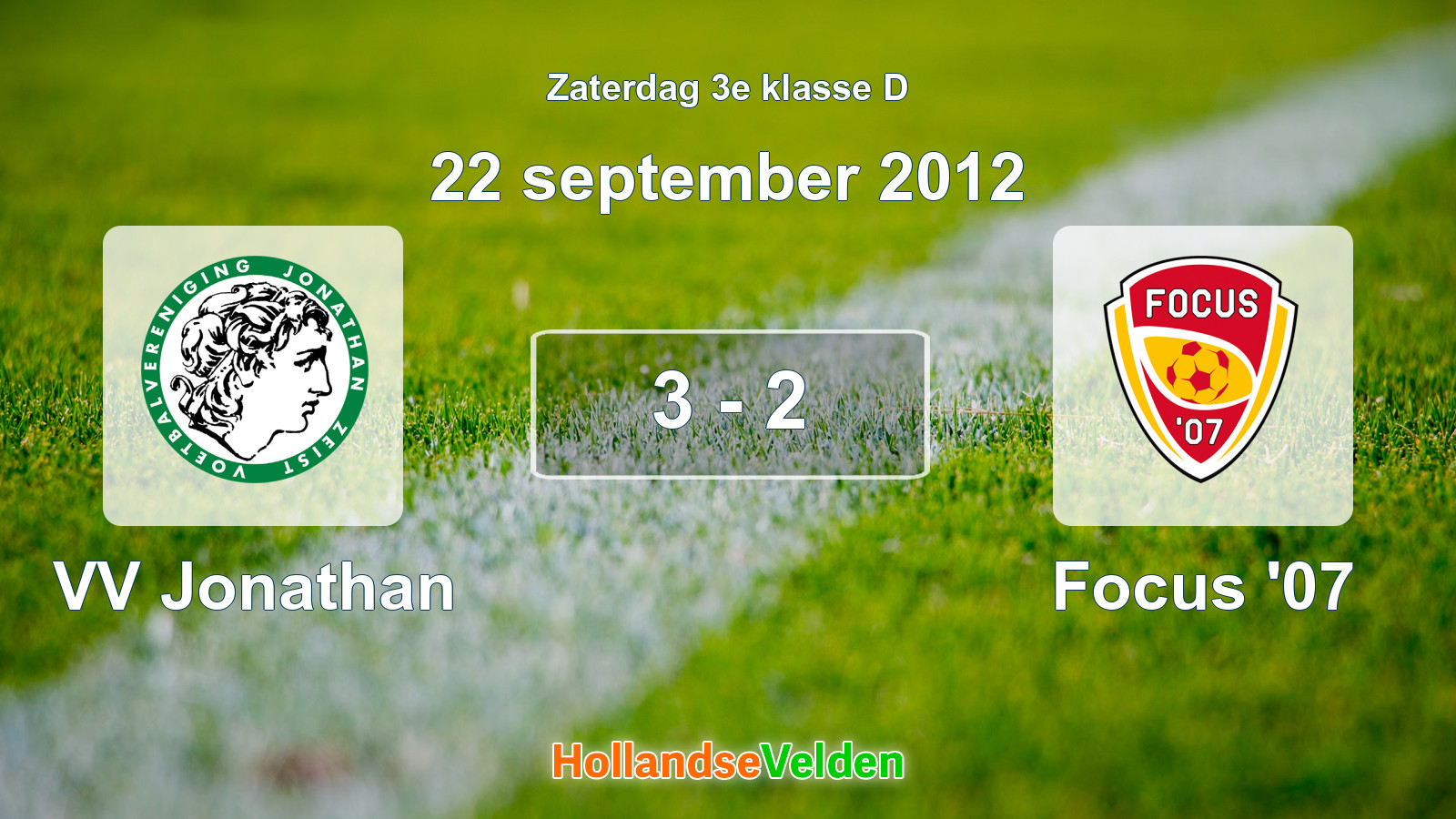 Gespeelde wedstrijd: VV Jonathan - Focus '07 3 - 2 (22 september 2012)