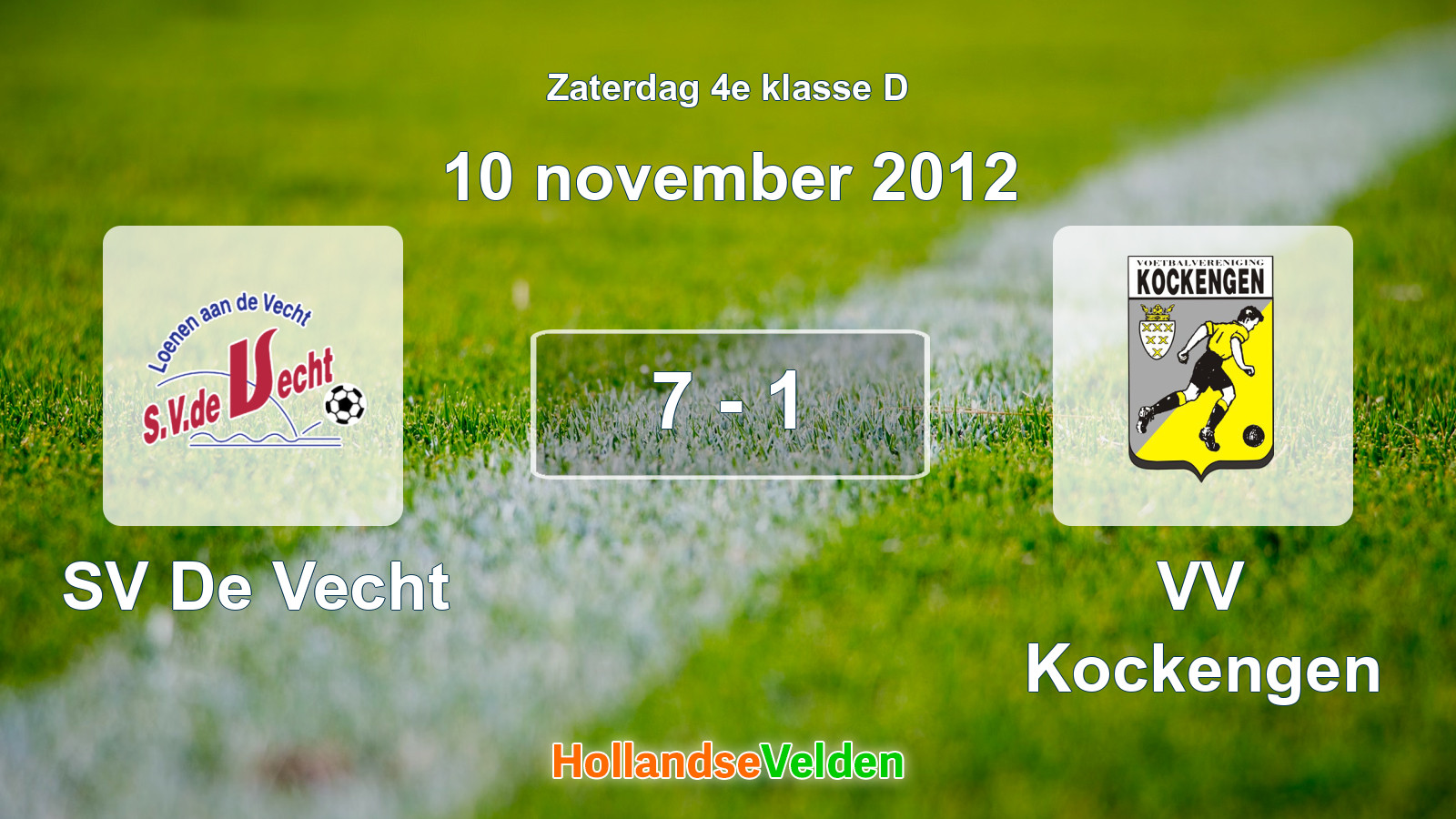 Gespeelde wedstrijd: SV De Vecht - VV Kockengen 7 - 1 (10 november 2012)