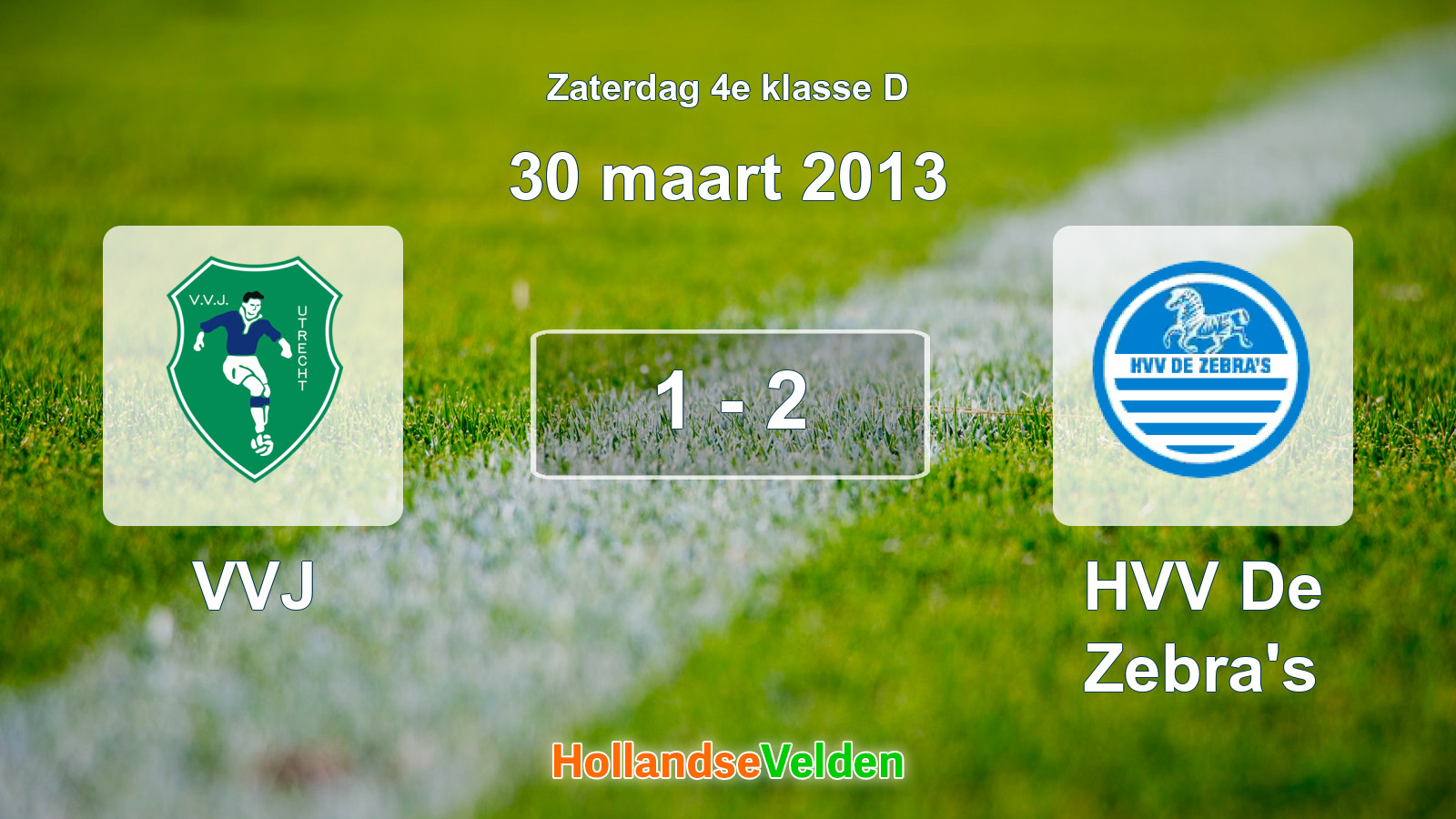 Gespeelde wedstrijd: VVJ - HVV De Zebra's 1 - 2 (30 maart 2013)