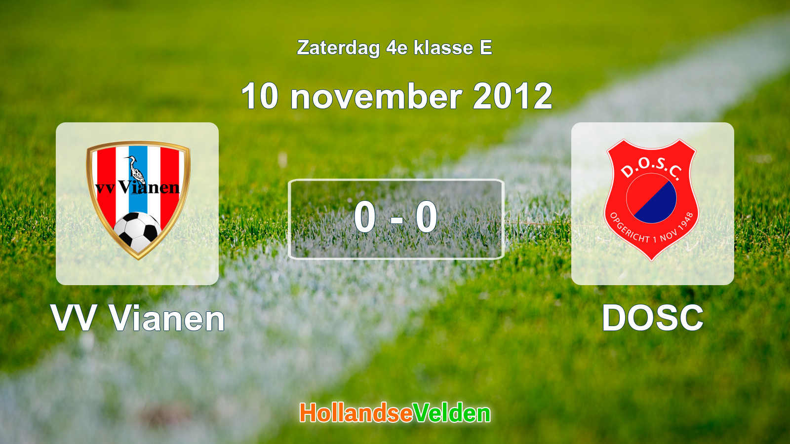 Gespeelde wedstrijd: VV Vianen - DOSC 0 - 0 (10 november 2012)