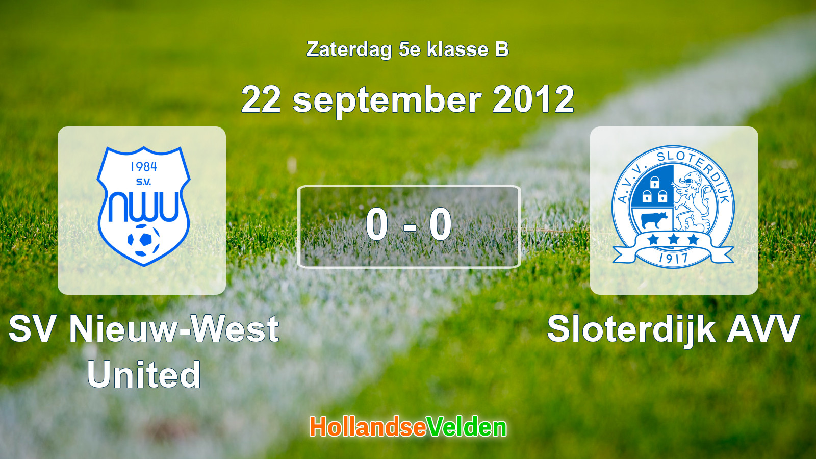 Gespeelde wedstrijd: SV Nieuw-West United - Sloterdijk AVV 0 - 0 (22 september 2012)