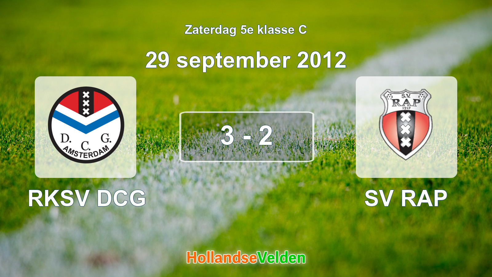 Gespeelde wedstrijd: RKSV DCG - SV RAP 3 - 2 (29 september 2012)