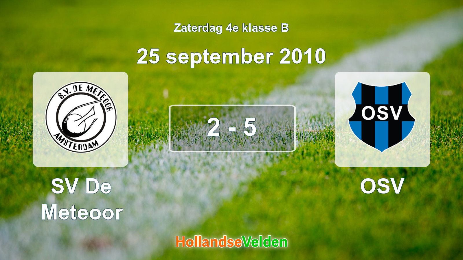 Gespeelde wedstrijd: SV De Meteoor - OSV 2 - 5 (25 september 2010)