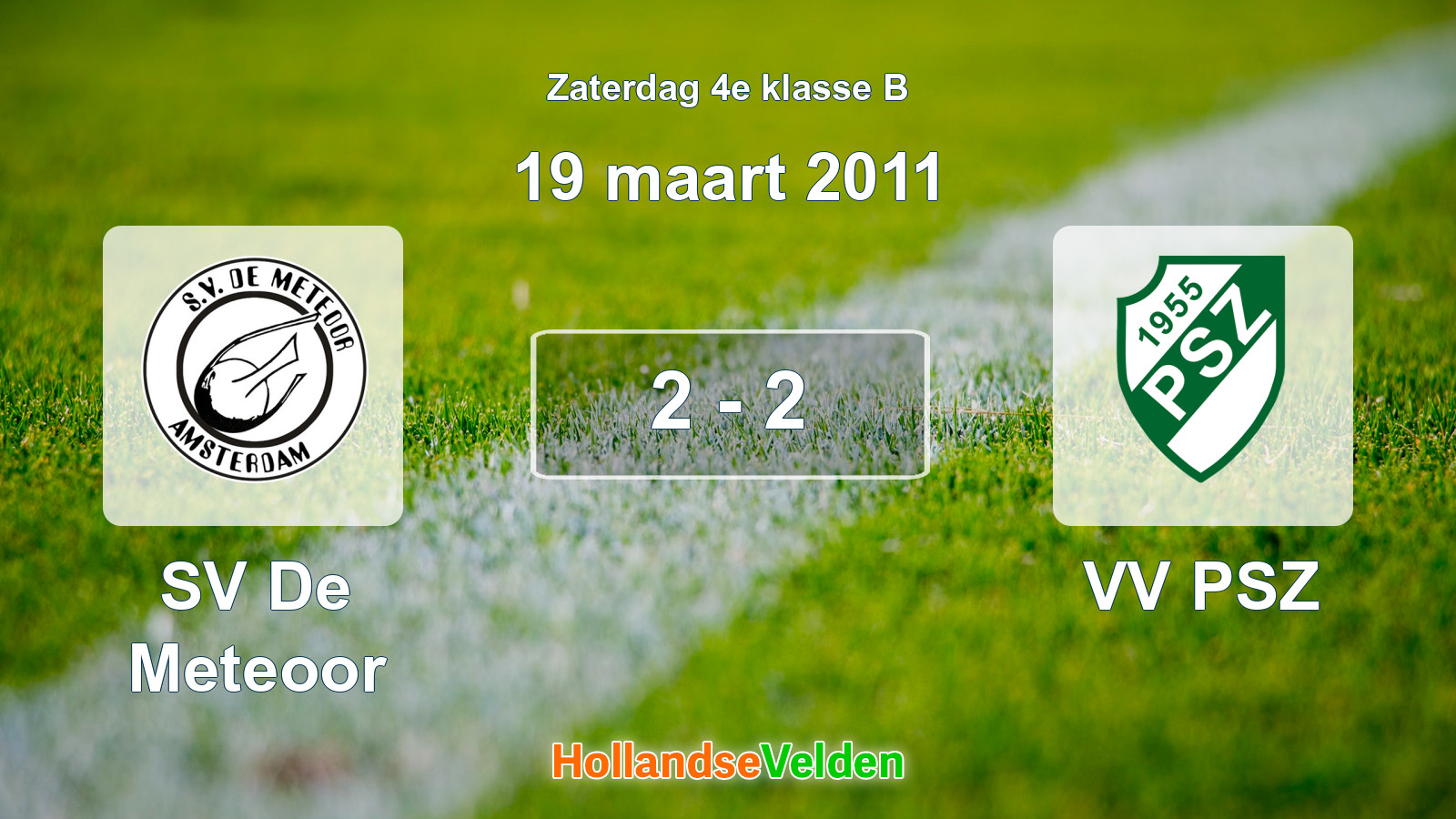 Gespeelde wedstrijd: SV De Meteoor - VV PSZ 2 - 2 (19 maart 2011)