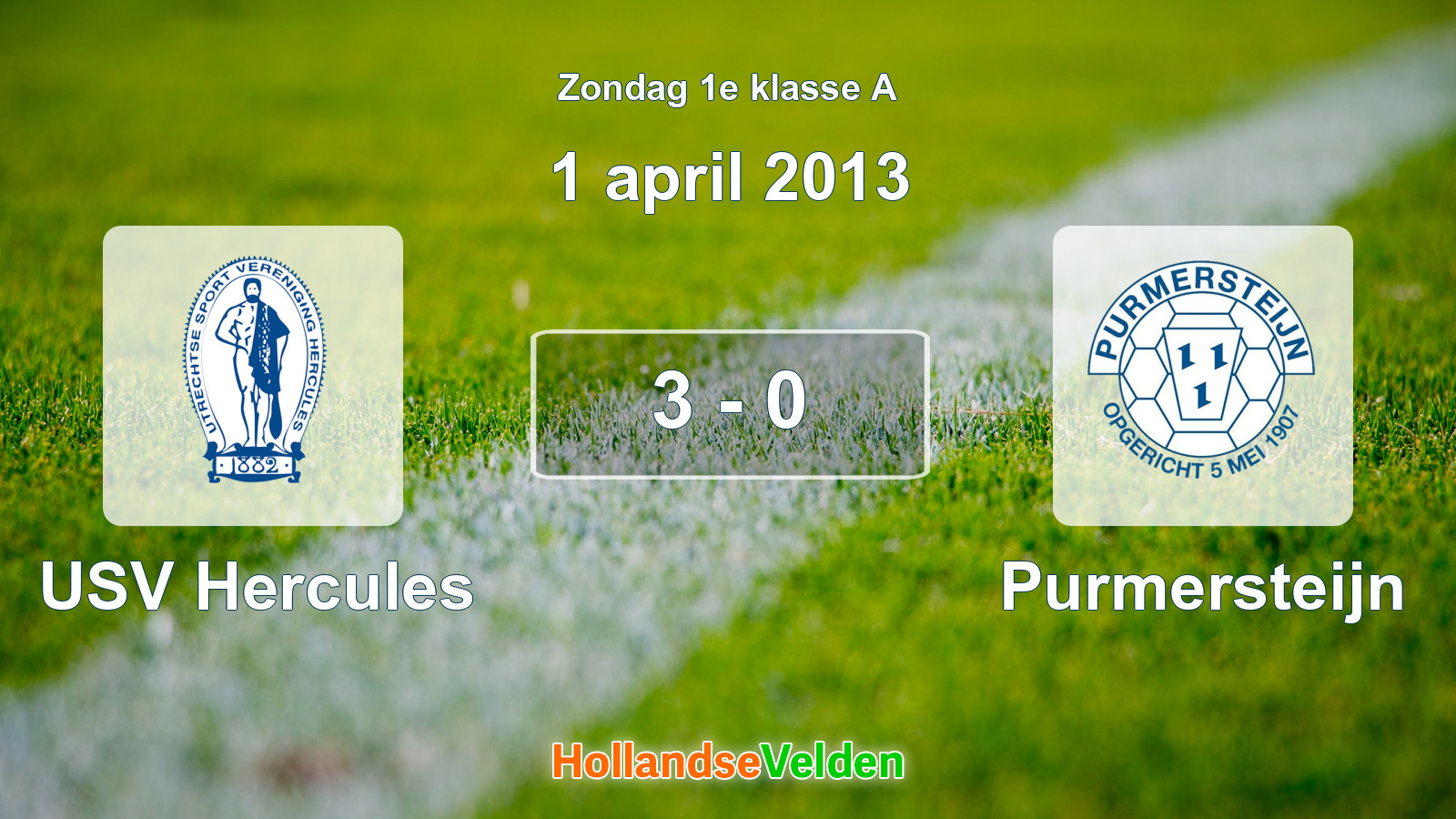 Gespeelde wedstrijd: USV Hercules - Purmersteijn 3 - 0 (1 april 2013)