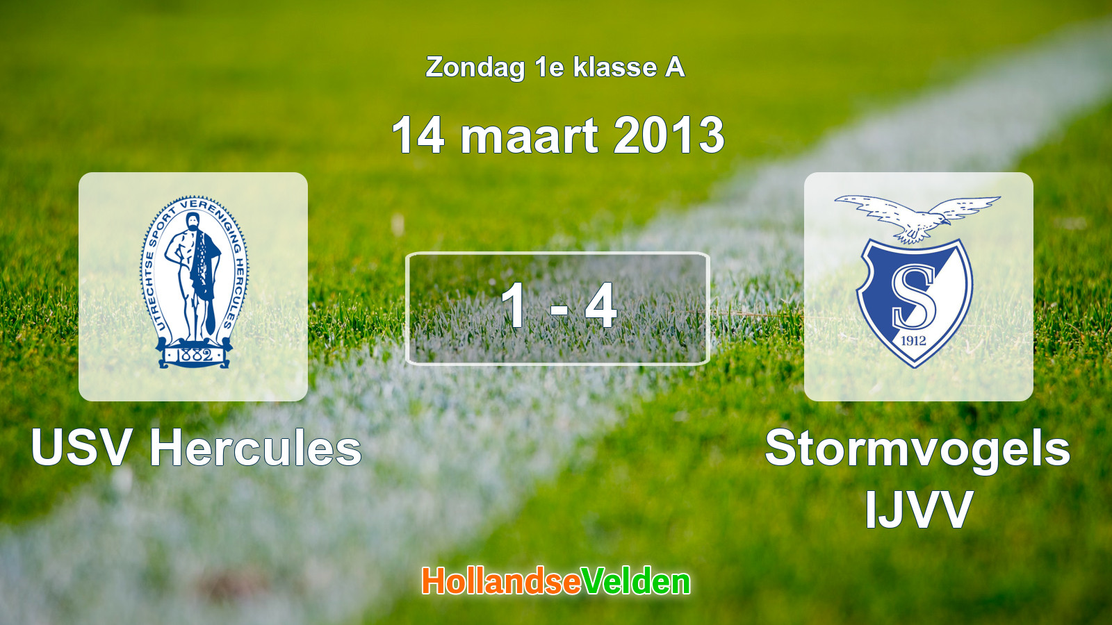 Gespeelde wedstrijd: USV Hercules - Stormvogels IJVV 1 - 4 (14 maart 2013)
