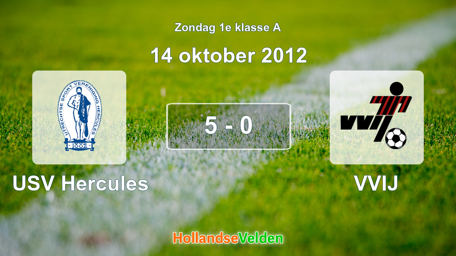 Gespeelde wedstrijd: USV Hercules - VVIJ 5 - 0 (14 oktober 2012)