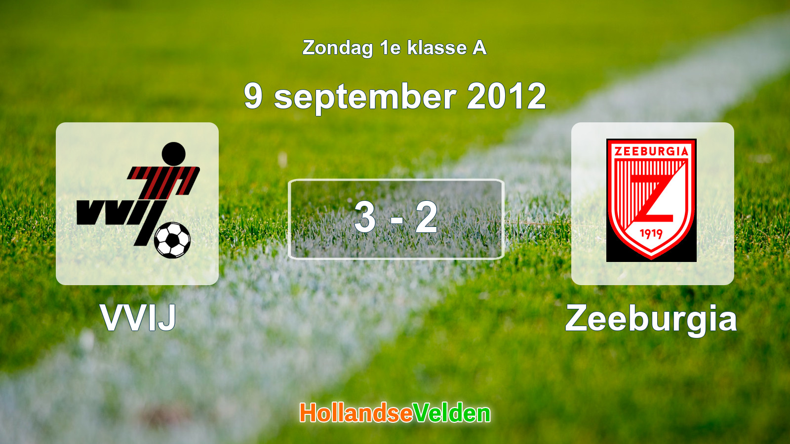 Gespeelde wedstrijd: VVIJ - Zeeburgia 3 - 2 (9 september 2012)