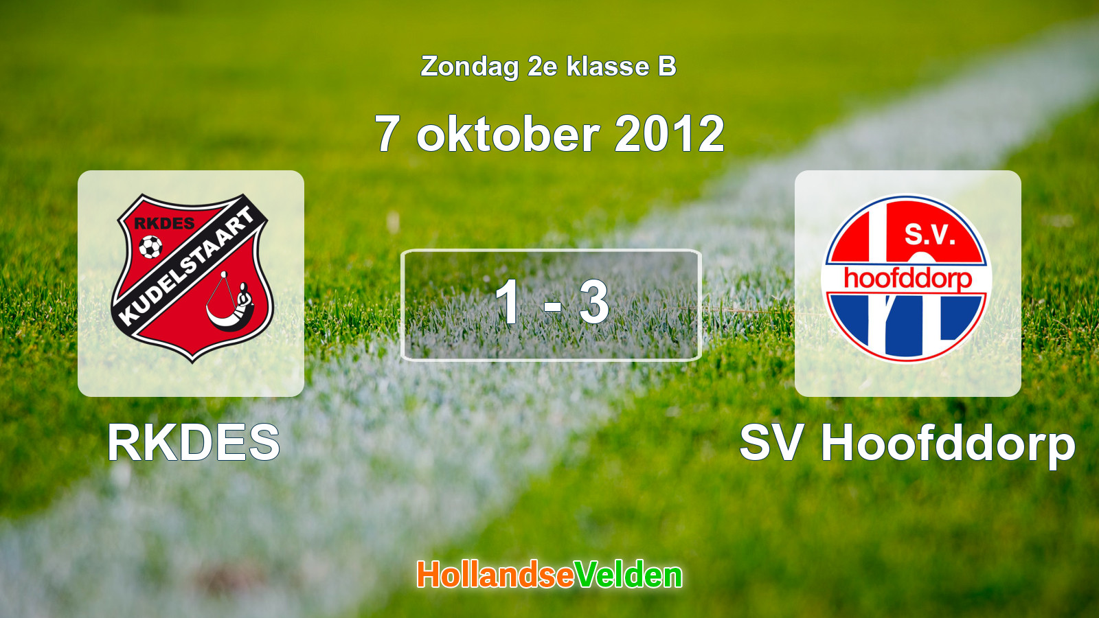 Gespeelde wedstrijd: RKDES - SV Hoofddorp 1 - 3 (7 oktober 2012)