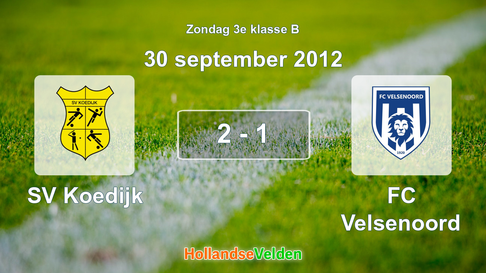 Gespeelde wedstrijd: SV Koedijk - FC Velsenoord 2 - 1 (30 september 2012)