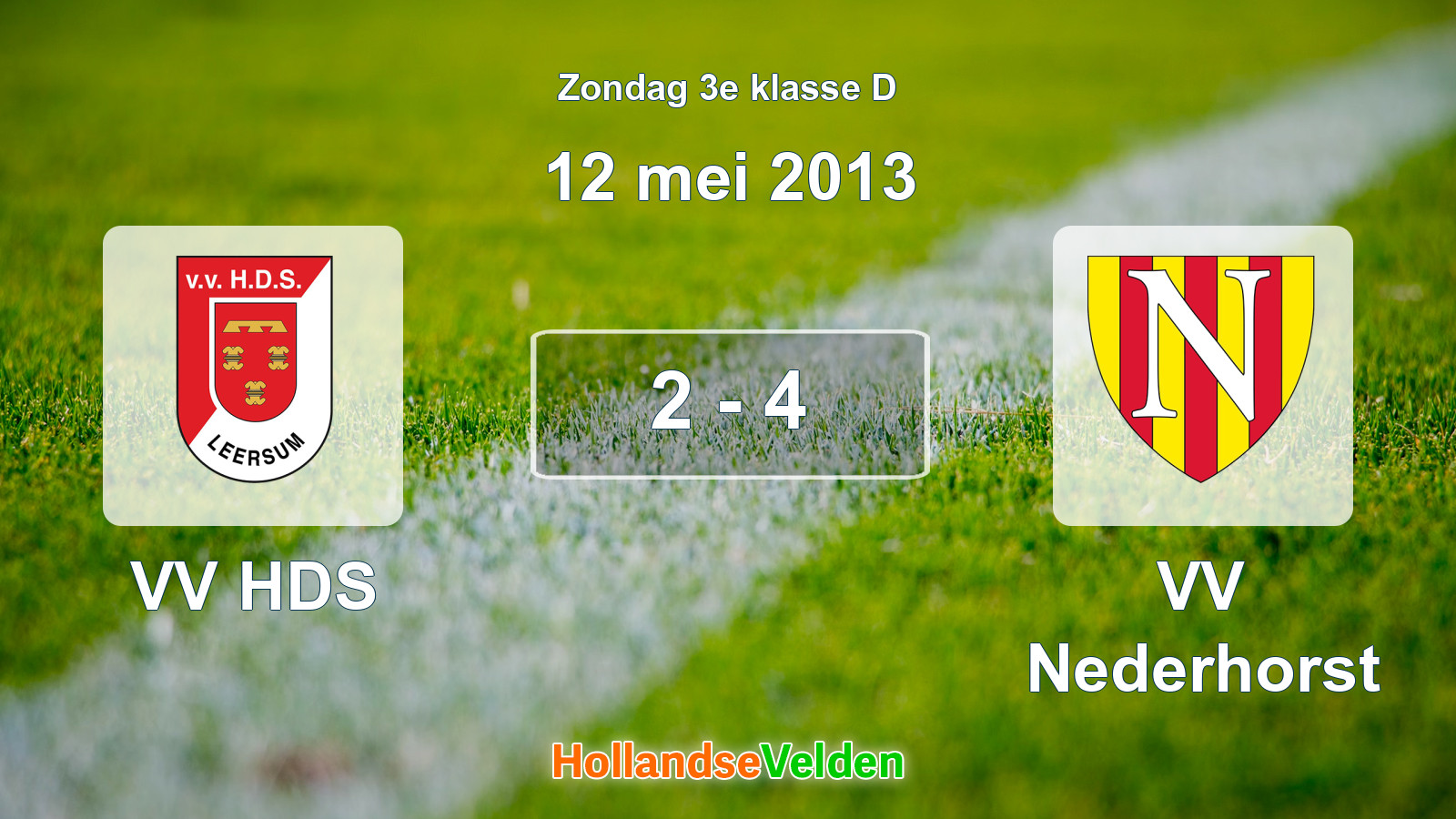 Gespeelde wedstrijd: VV HDS - VV Nederhorst 2 - 4 (12 mei 2013)
