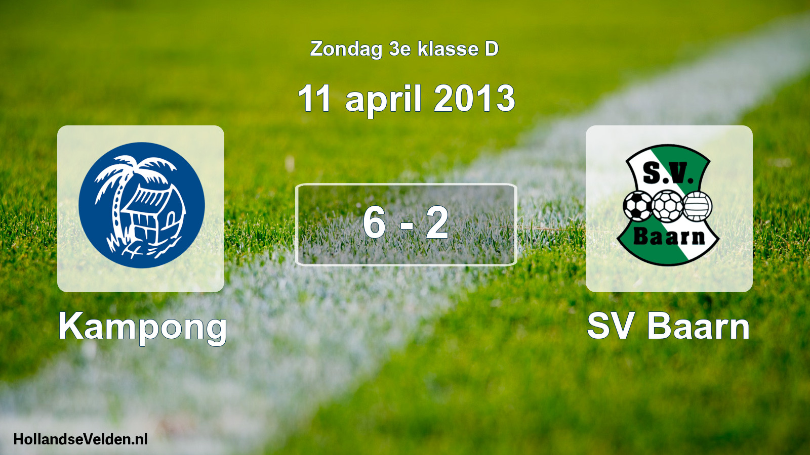 Gespeelde wedstrijd: Kampong - SV Baarn 6 - 2 (11 april 2013)