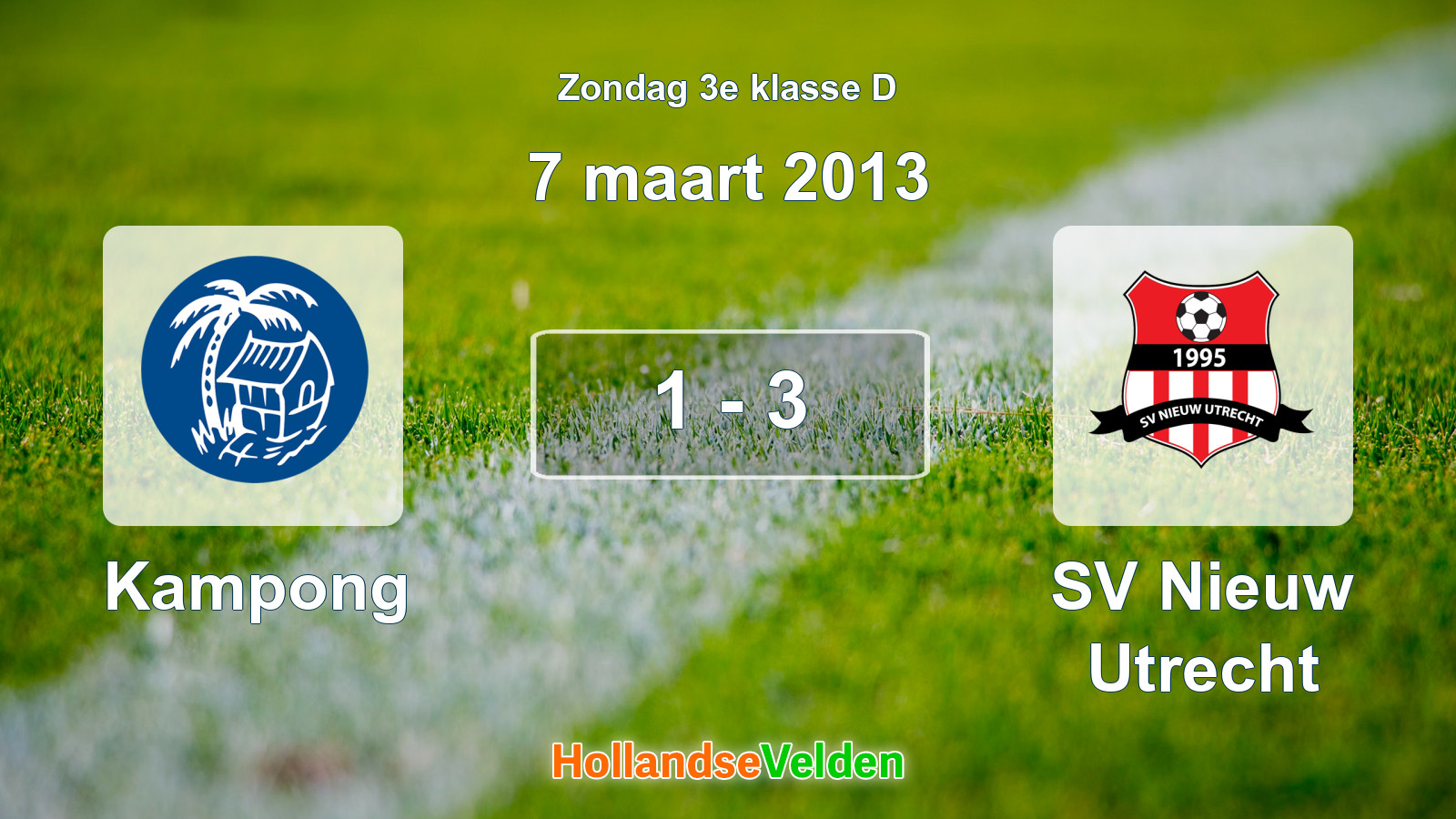 Gespeelde wedstrijd: Kampong - SV Nieuw Utrecht 1 - 3 (7 maart 2013)