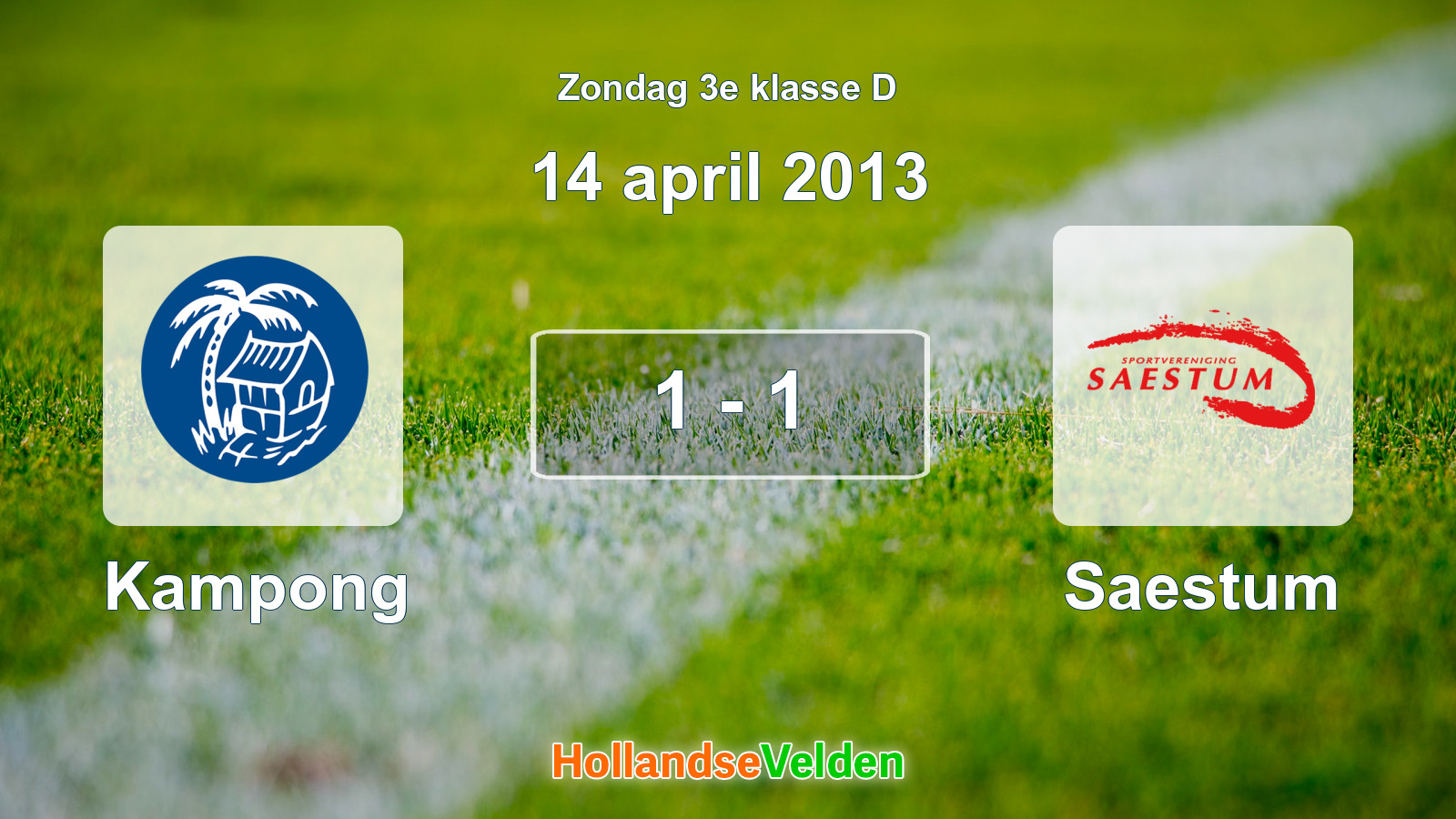 Gespeelde wedstrijd: Kampong - Saestum 1 - 1 (14 april 2013)