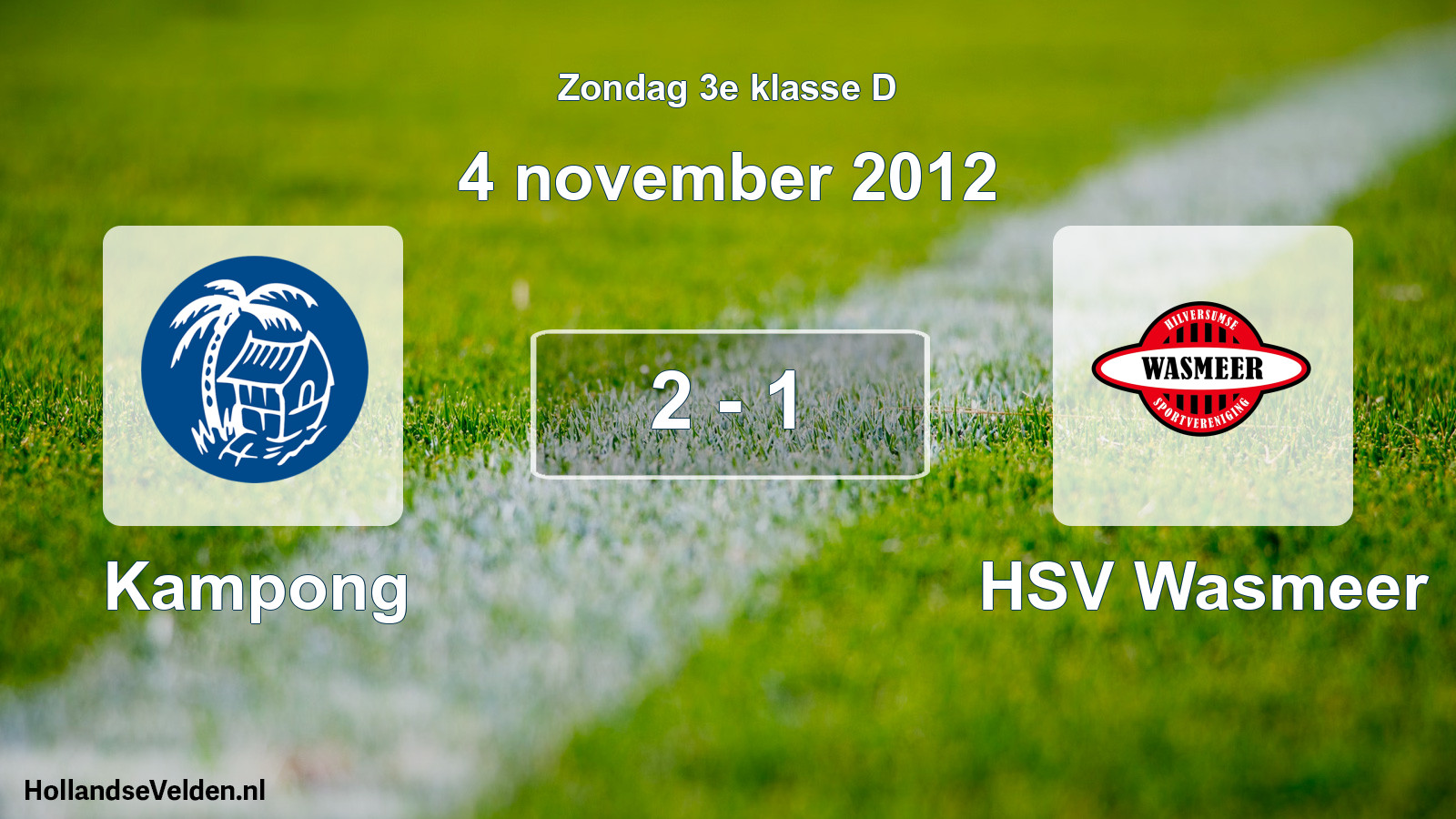 Gespeelde wedstrijd: Kampong - HSV Wasmeer 2 - 1 (4 november 2012)