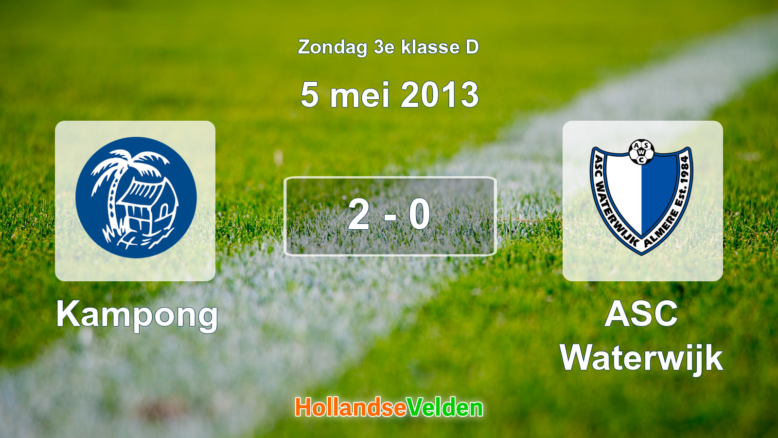 Gespeelde wedstrijd: Kampong - ASC Waterwijk 2 - 0 (5 mei 2013)