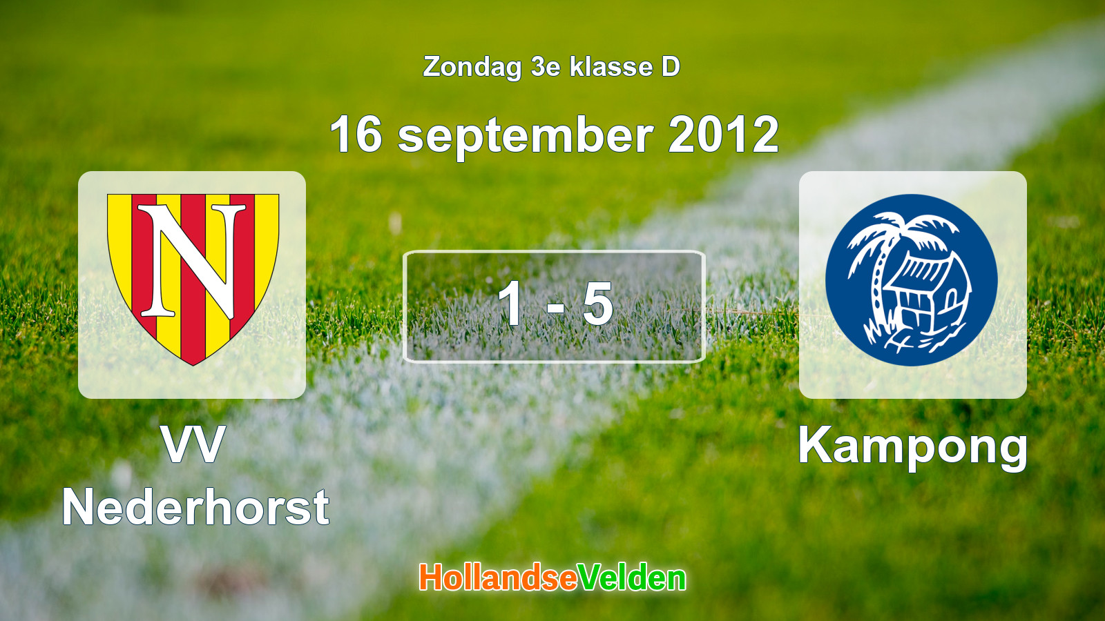 Gespeelde wedstrijd: VV Nederhorst - Kampong 1 - 5 (16 september 2012)